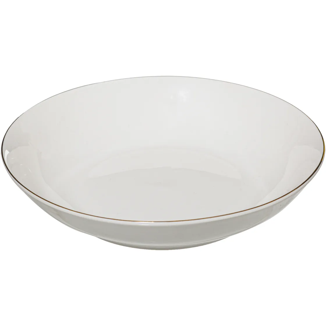 secret d'gourmet Platos>Plato Hondo Petit Salón Blanco con Borde Dorado