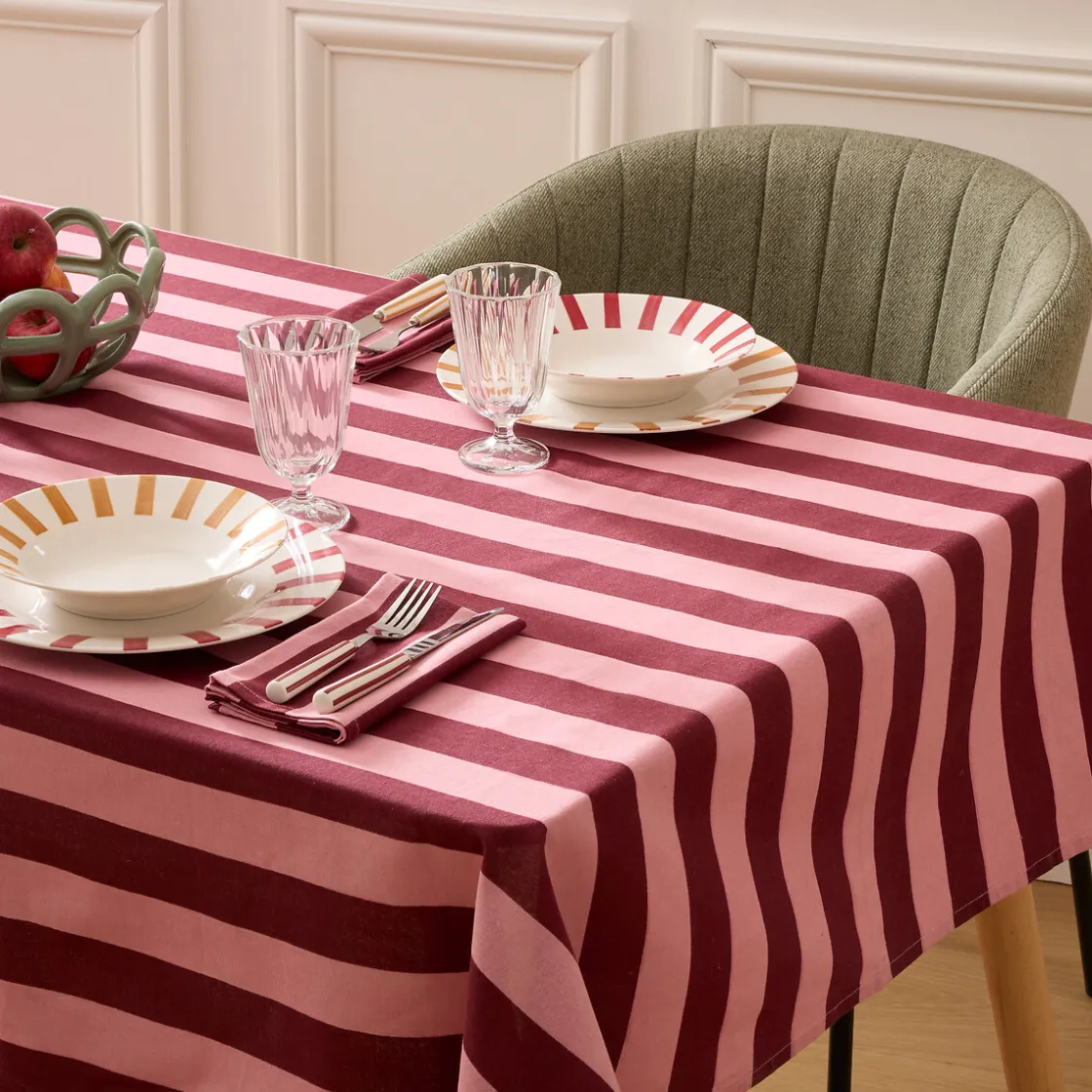 atmosphera Platos>Plato llano CHERI rojo de porcelana 27cm