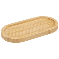 Degustación>Plato Llano Ovalado De Bambú 20x10Cm