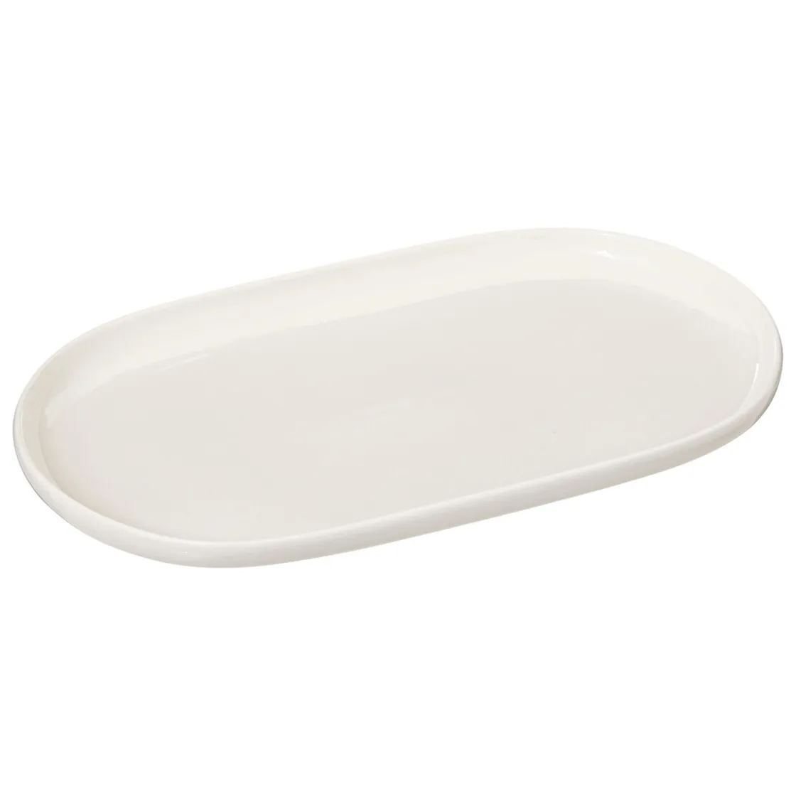Platos>Plato Ovalado Nora Blanco De Porcelana 18x30cm