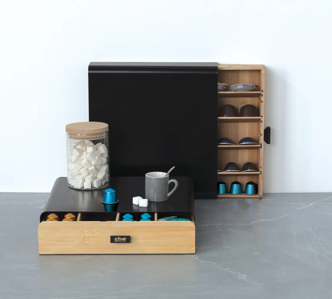 5five Cajas Y Frascos>Portacápsulas De Café Metalico C/Cajón