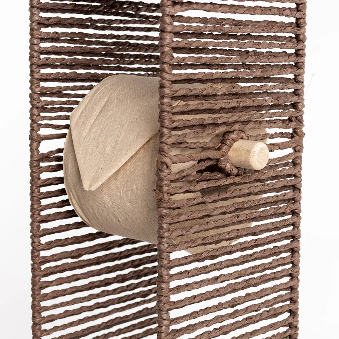 Accesorios De Baño>Portarrollos wc marrón de cuerda