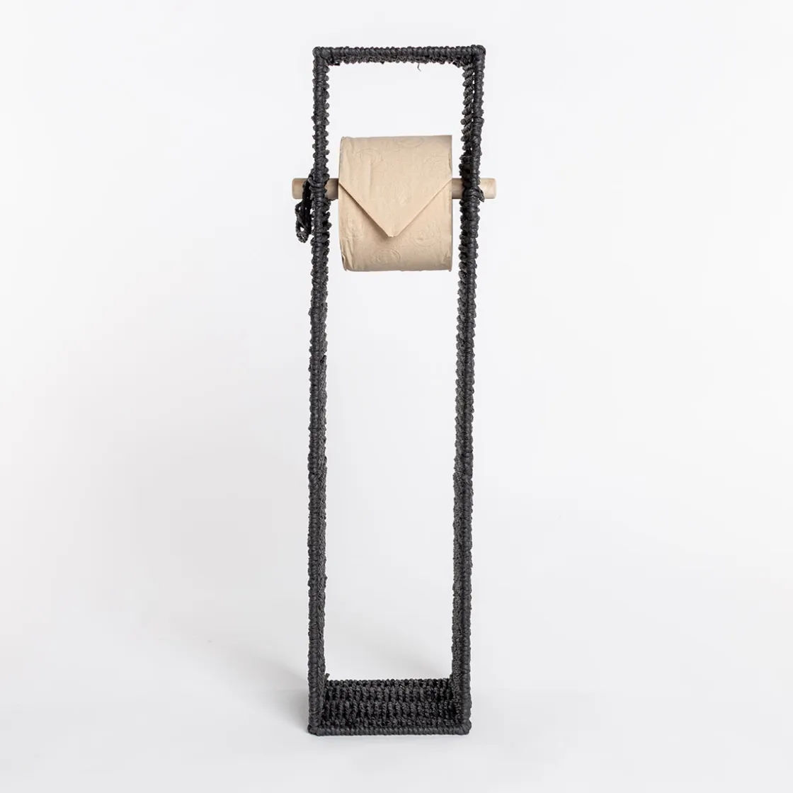 Accesorios De Baño>Portarrollos wc negro de cuerda