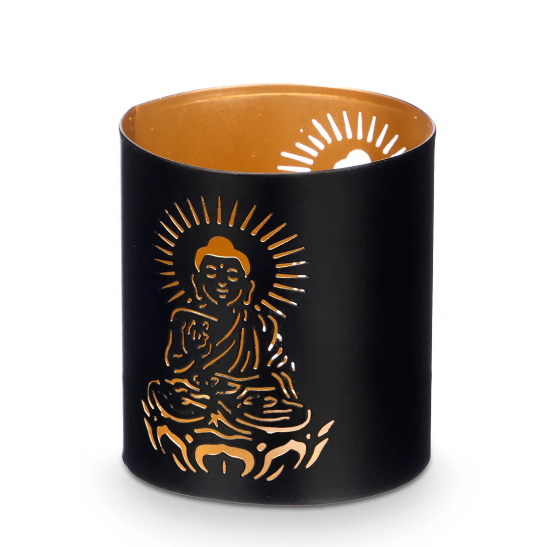 Velas>Portavelas buda negro y dorado