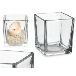 Portavelas Y Candelabros>Portavelas Cuadrado 8x8x7.5Cm
