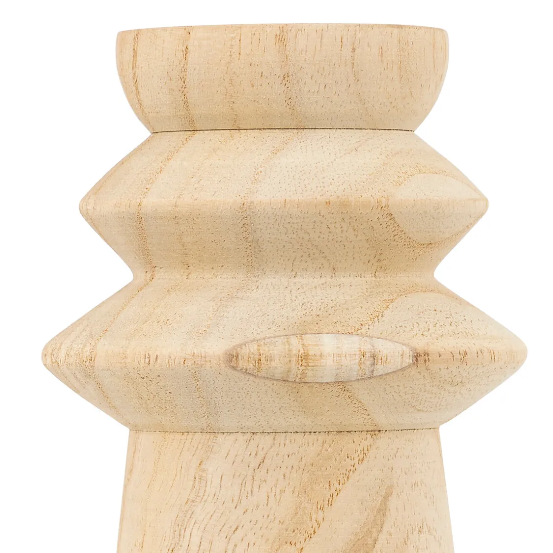 atmosphera Portavelas Y Candelabros|Estilo Étnico>Portavelas De Madera Beige Uma 23.5cm