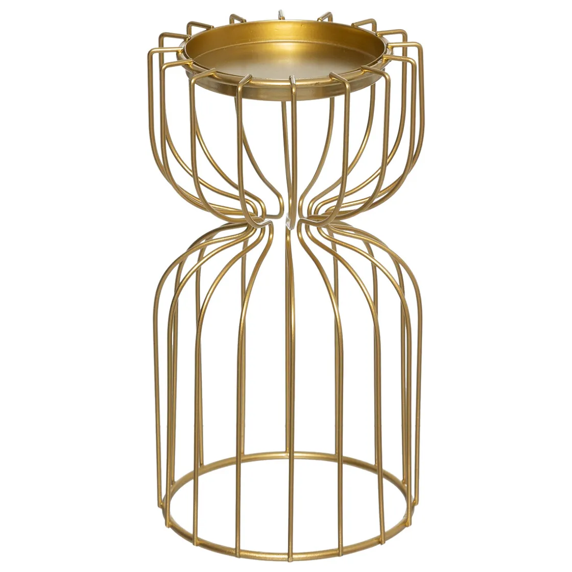 Portavelas Y Candelabros>Portavelas de metal dorado 20cm