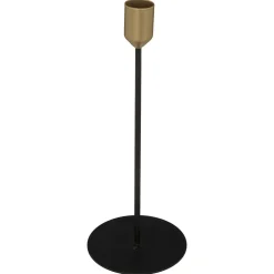 atmosphera Portavelas Y Candelabros>Portavelas De Metal Negro Y Dorado Max