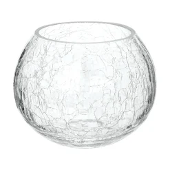 atmosphera Portavelas Y Candelabros>Portavelas De Vidrio Craquelado 12x9.5Cm