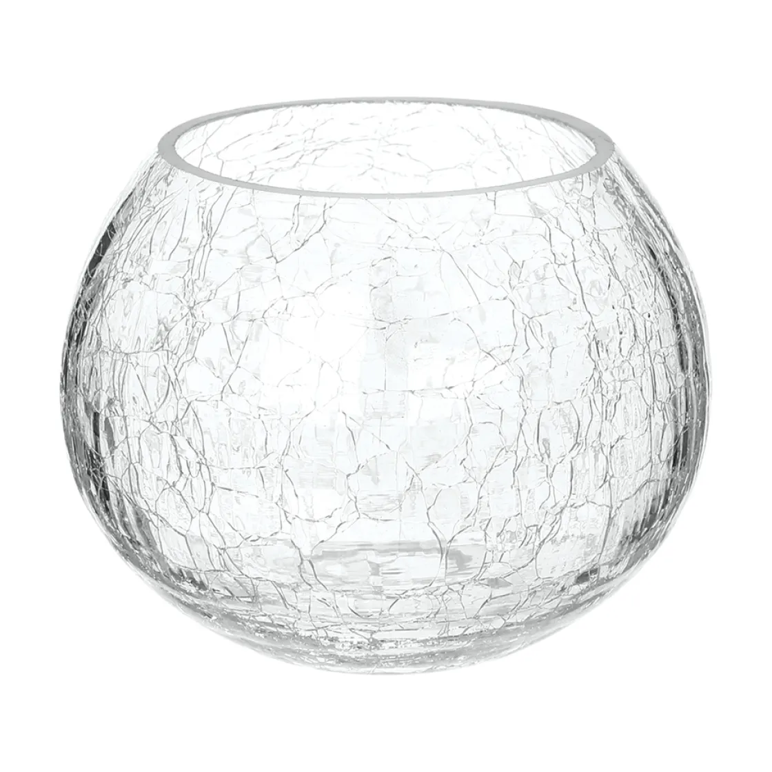 atmosphera Portavelas Y Candelabros>Portavelas De Vidrio Craquelado 12x9.5Cm