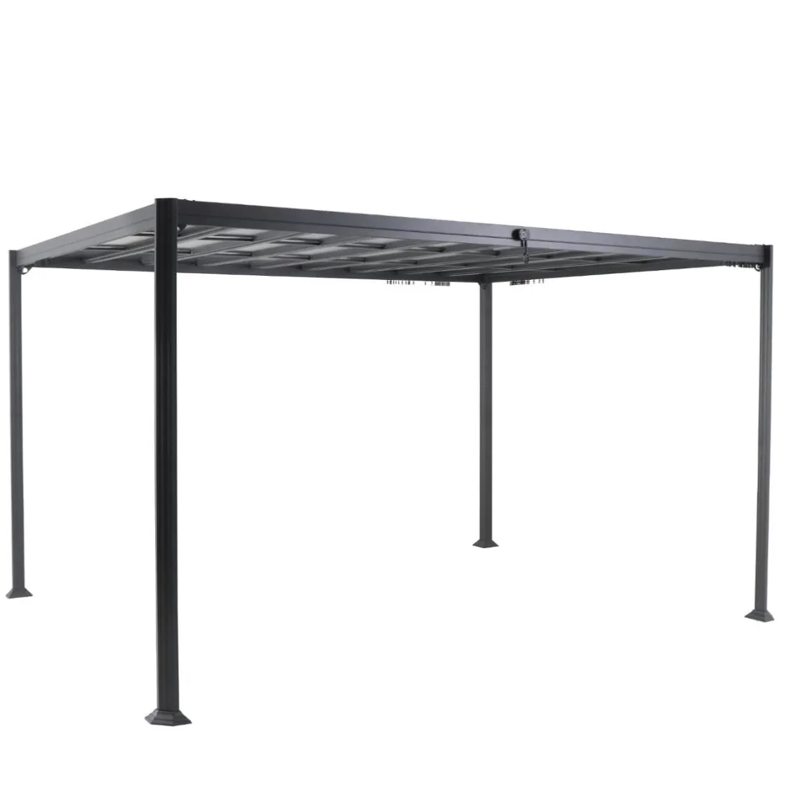 hespéride Pérgolas>Pérgola BELIZE LATTES gris graphite 3x3,8m