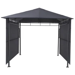 hespéride Pérgolas>Pérgola OMELYA gris ardósia con cortinas 3x3m