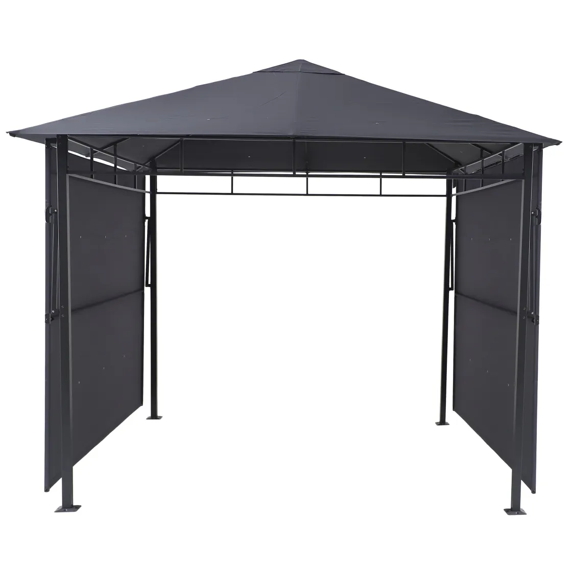 hespéride Pérgolas>Pérgola OMELYA gris ardósia con cortinas 3x3m
