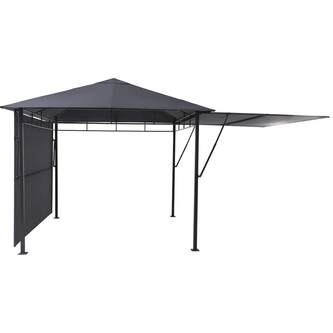 hespéride Pérgolas>Pérgola OMELYA gris ardósia con cortinas 3x3m