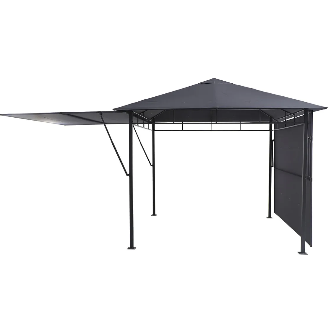 hespéride Pérgolas>Pérgola OMELYA gris ardósia con cortinas 3x3m