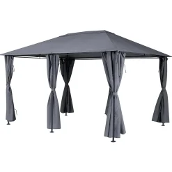 hespéride Pérgolas>Pérgola SANTORINI gris ardósia con cortinas 3x4m