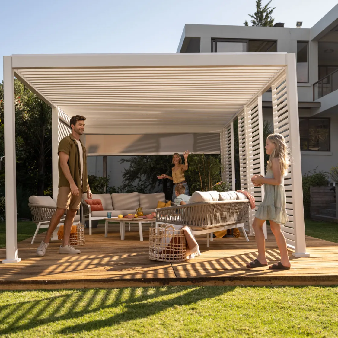 hespéride Pérgolas>Pérgola ÉVORA blanca 3,6x3,6m