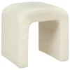 atmosphera Puff Y Banquitos|Estilo Contemporaneo>Puf Bouclee Blanco 41x35.5x43Cm