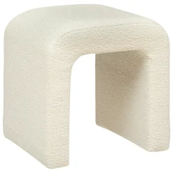 atmosphera Puff Y Banquitos|Estilo Contemporaneo>Puf Bouclee Blanco 41x35.5x43Cm