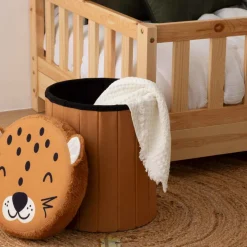 atmosphera4kids Mobiliario>Puf con almacenaje de leopardo 36x30cm