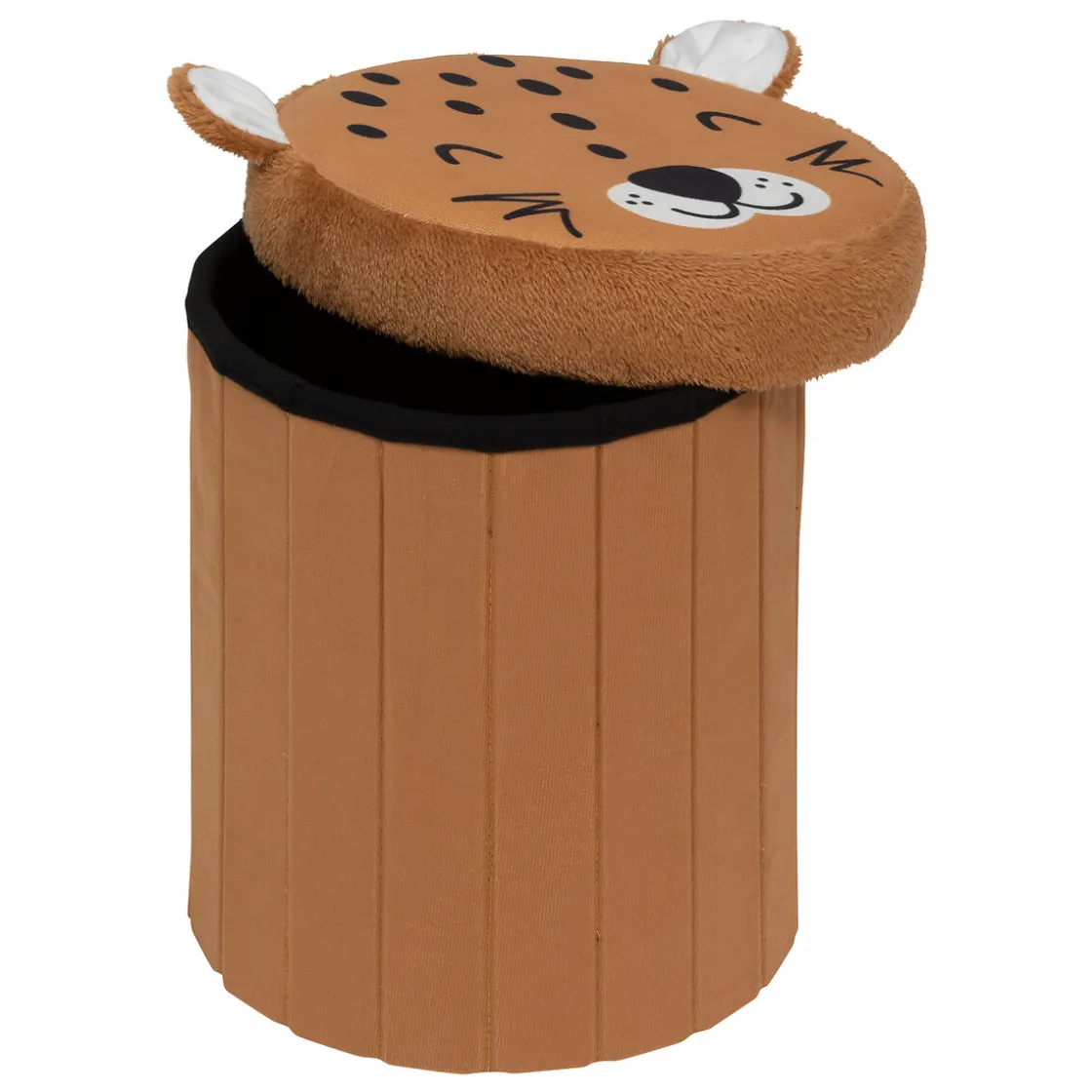atmosphera4kids Mobiliario>Puf con almacenaje de leopardo 36x30cm