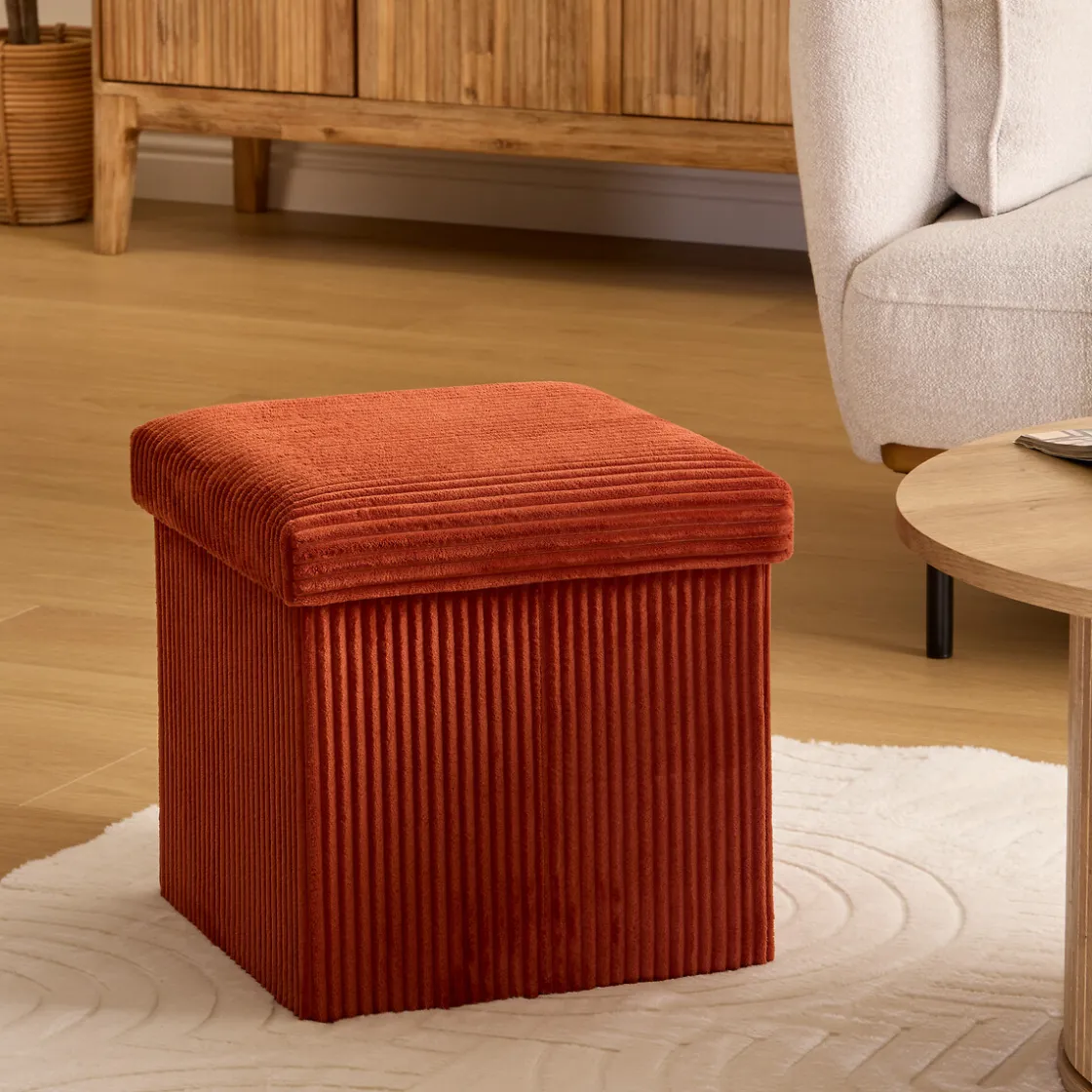 atmosphera Puff Y Banquitos|Estilo Contemporaneo>Puf con almacenaje terracota