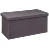 5five Puff Y Banquitos>Puf De Almacenaje Gris Oscuro 76x37.5