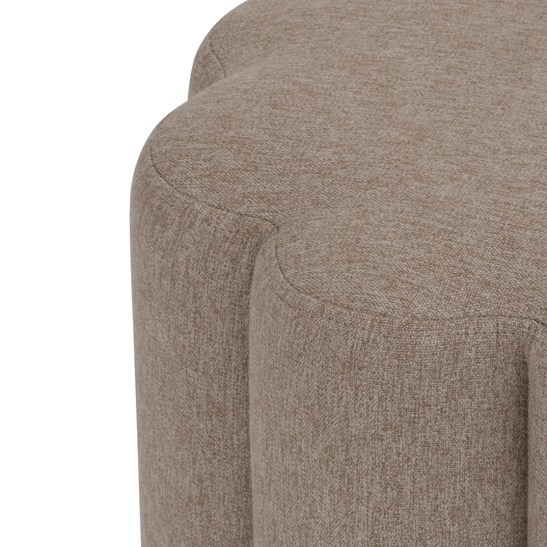 atmosphera Puff Y Banquitos|Estilo Rústico>Puf Floral Tejido Beige 40cm