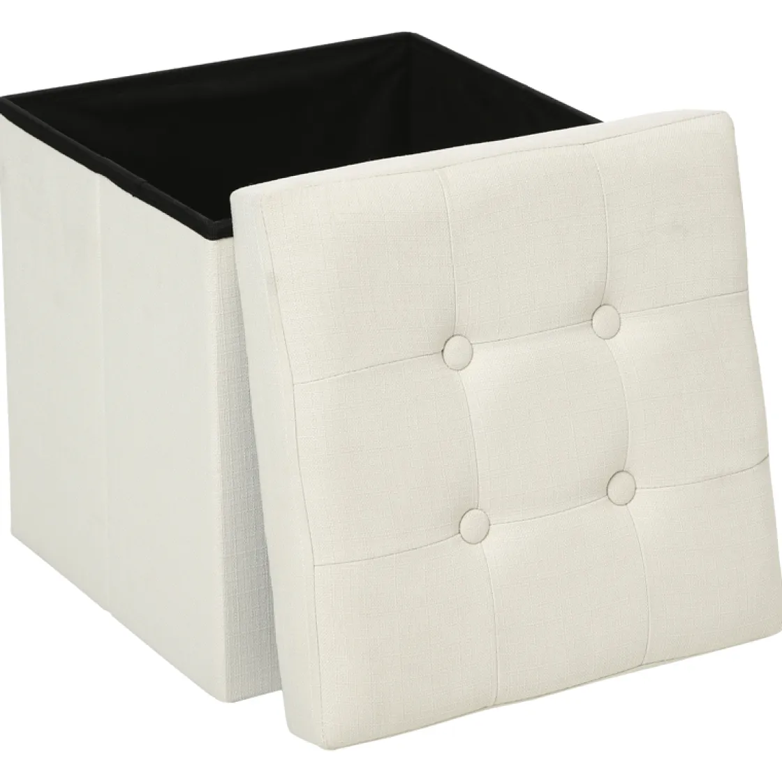 atmosphera Puff Y Banquitos|Estilo Rústico>Puf Lysandre De Tela Beige 38x38x38Cm
