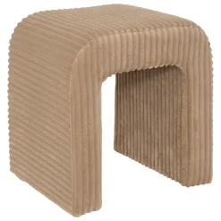 atmosphera Puff Y Banquitos>Puf SEVI beige de terciopelo