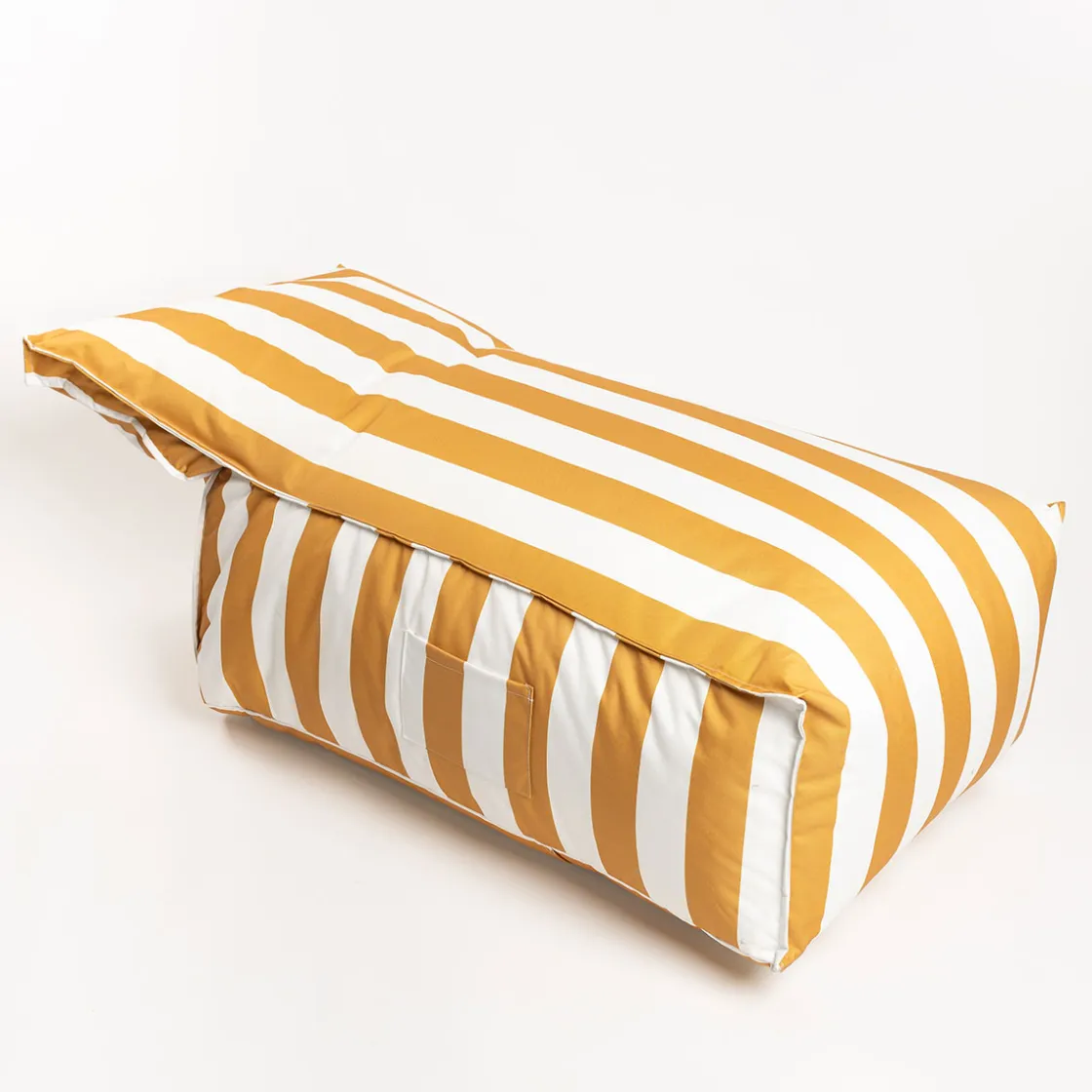 Textil De Jardín>Puf sofa impermeable rayas blancas y amarillas