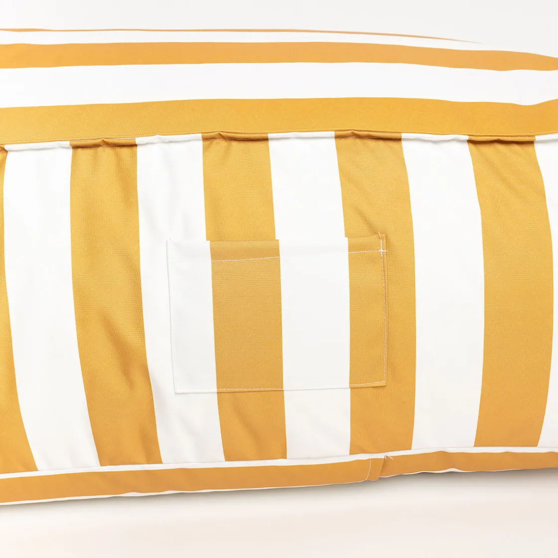 Textil De Jardín>Puf sofa impermeable rayas blancas y amarillas