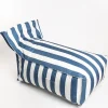 Textil De Jardín>Puf sofa impermeable rayas blancas y azules