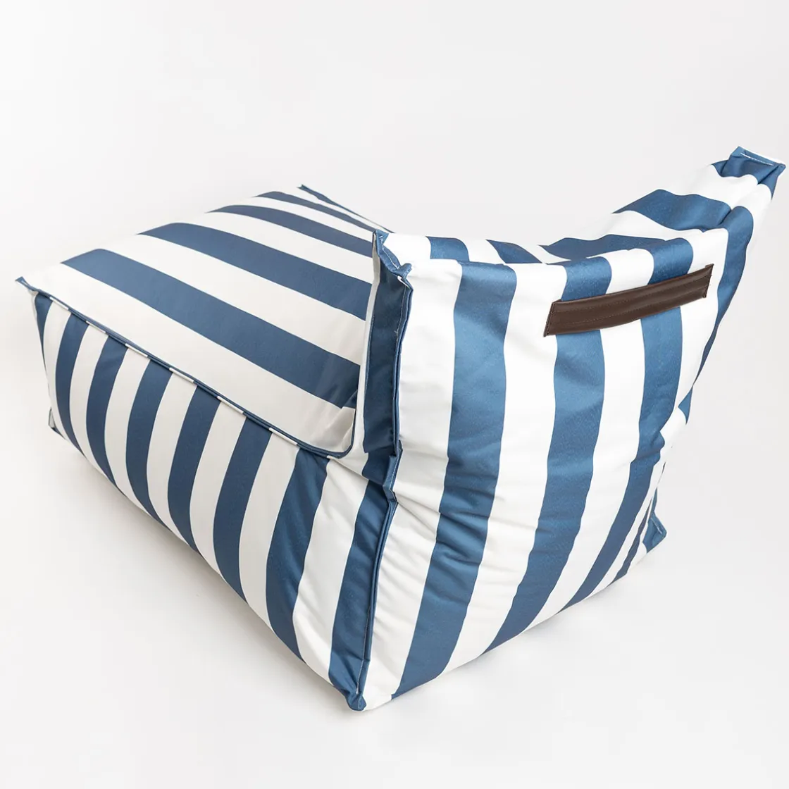 Textil De Jardín>Puf sofa impermeable rayas blancas y azules