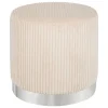 atmosphera Puff Y Banquitos>Puf SYLIA marfil de terciopelo 38x38cm