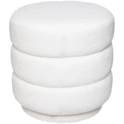 atmosphera Puff Y Banquitos|Estilo Contemporaneo>Puf Vibe Redondo Blanco 40x40Cm