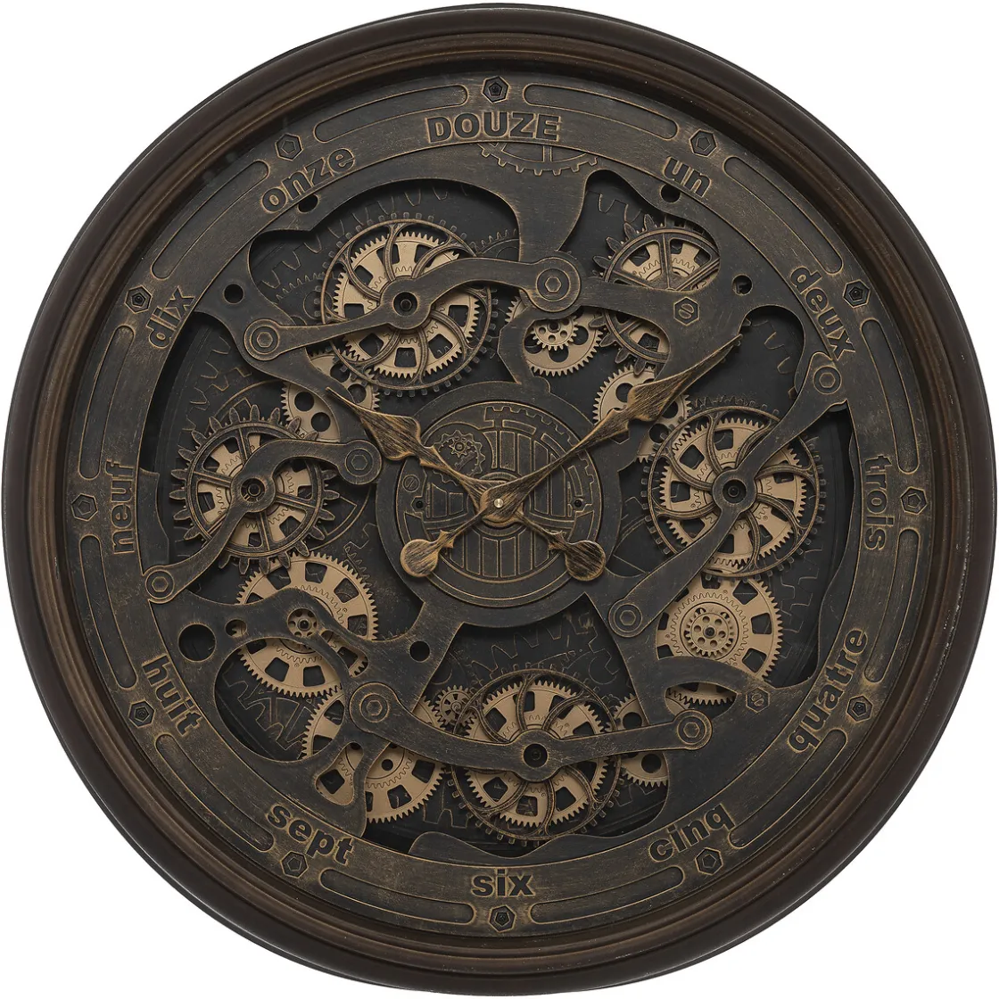atmosphera Relojes|Estilo Industrial>Reloj de Pared Alban Marrón 76cm