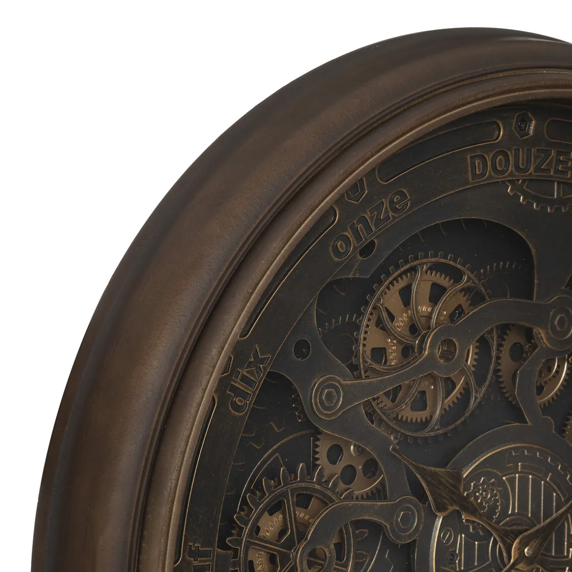 atmosphera Relojes|Estilo Industrial>Reloj de Pared Alban Marrón 76cm