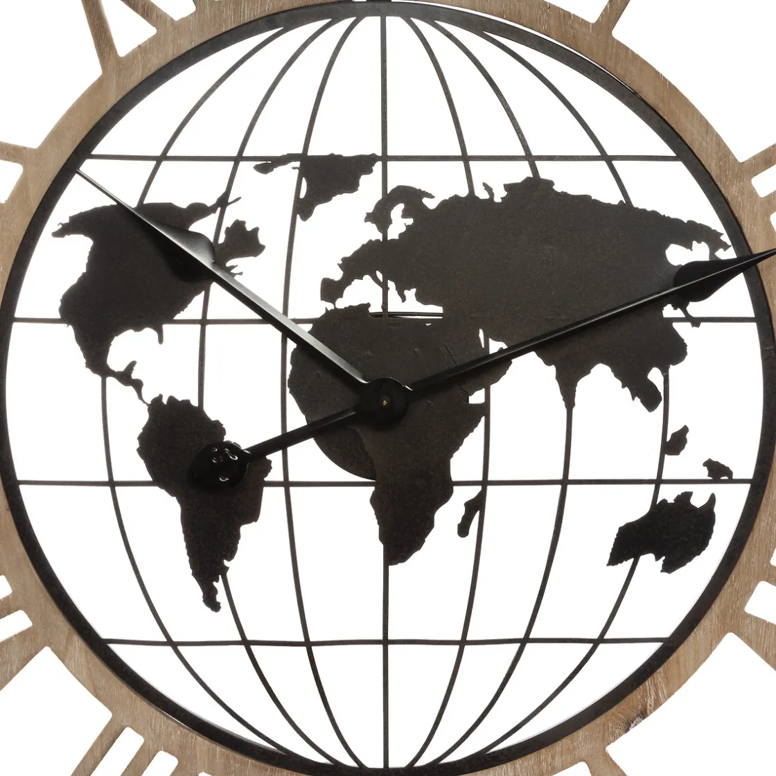 atmosphera Relojes|Estilo Industrial>Reloj De Pared De Metal Mundo 67Cm