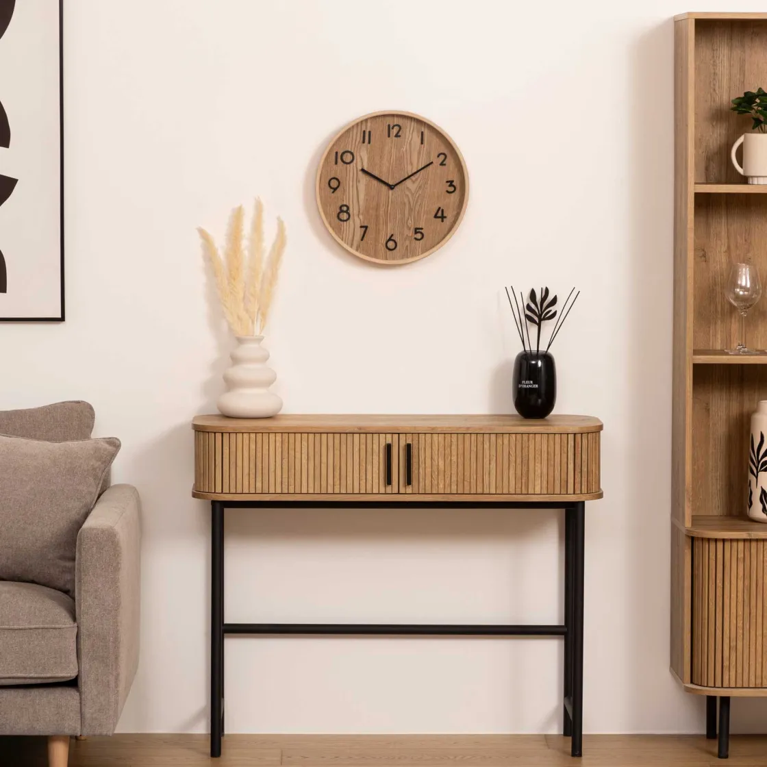 atmosphera Relojes>Reloj De Pared Ivana De Madera 38Cm