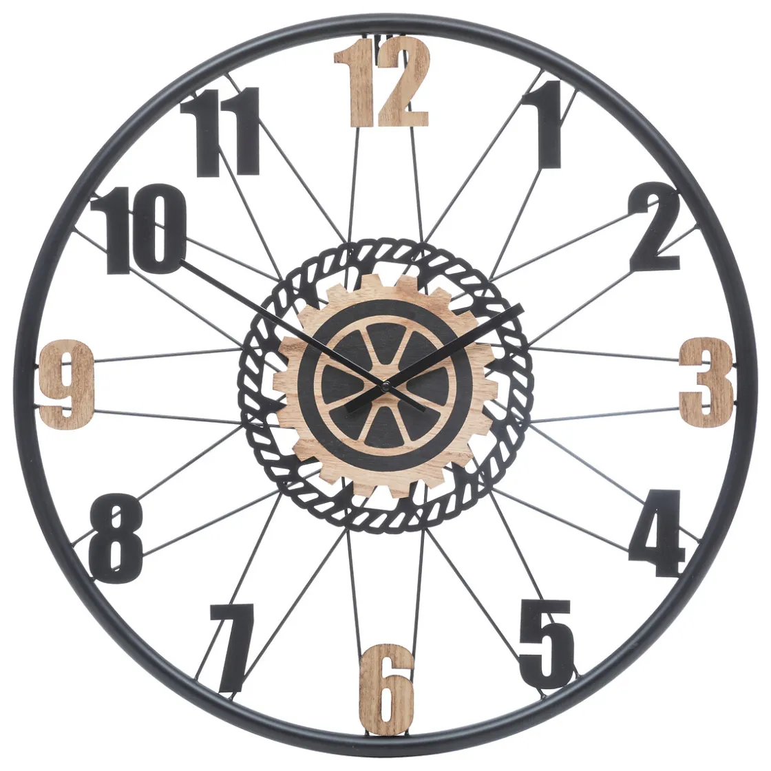 atmosphera Relojes|Estilo Industrial>Reloj De Pared Mohan Beige y Negro