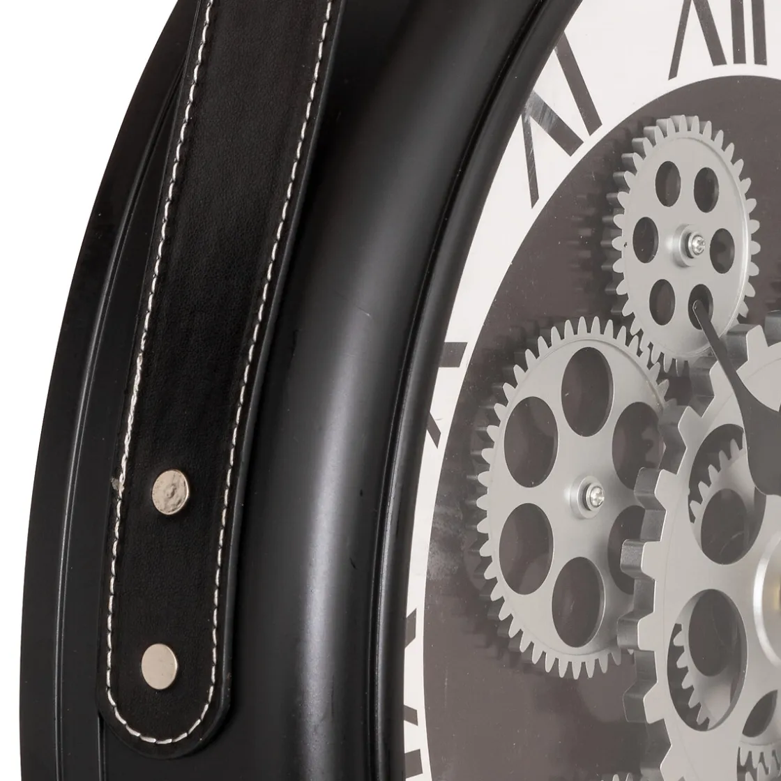 atmosphera Relojes|Estilo Industrial>Reloj De Pared Peter Negro Con Asa