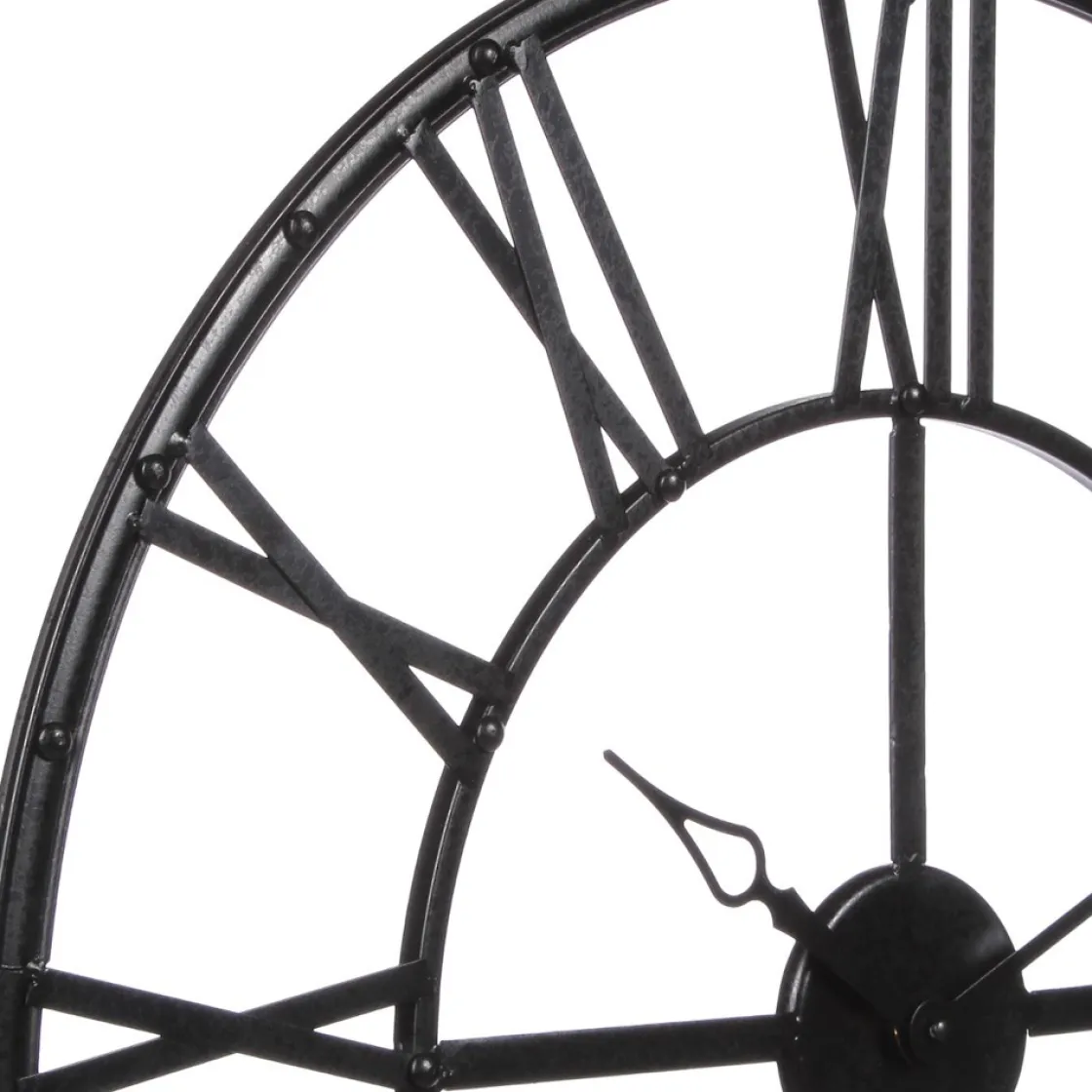 atmosphera Relojes>Reloj De Pared Vintage Negro Metal 70Cm