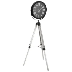 Relojes|Estilo Industrial>Reloj de pie con trípode negro ATIKA 150cm