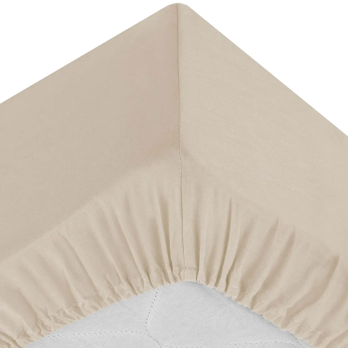 atmosphera Sábanas Y Protectores>Sábana bajera ajustable beige 90x190cm