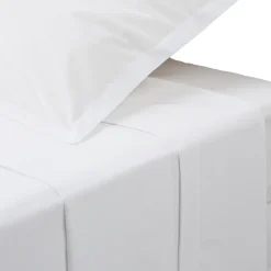 atmosphera Sábanas Y Protectores>Sábana encimera blanca de algodón percal 240x290cm