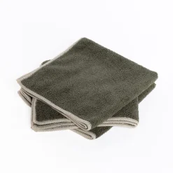 Fregonas Y Paños>Set 3 bayas microfibra verde caqui 34x34cm