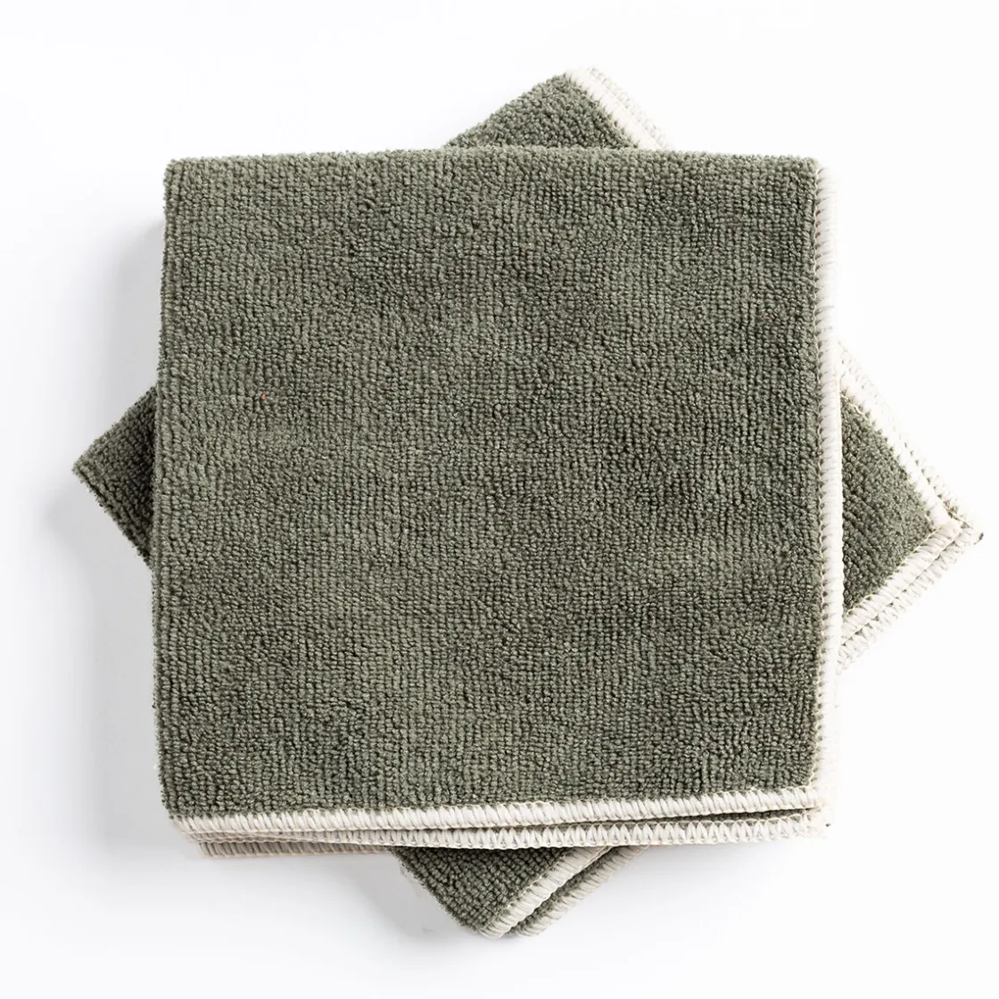 Fregonas Y Paños>Set 3 bayas microfibra verde caqui 34x34cm