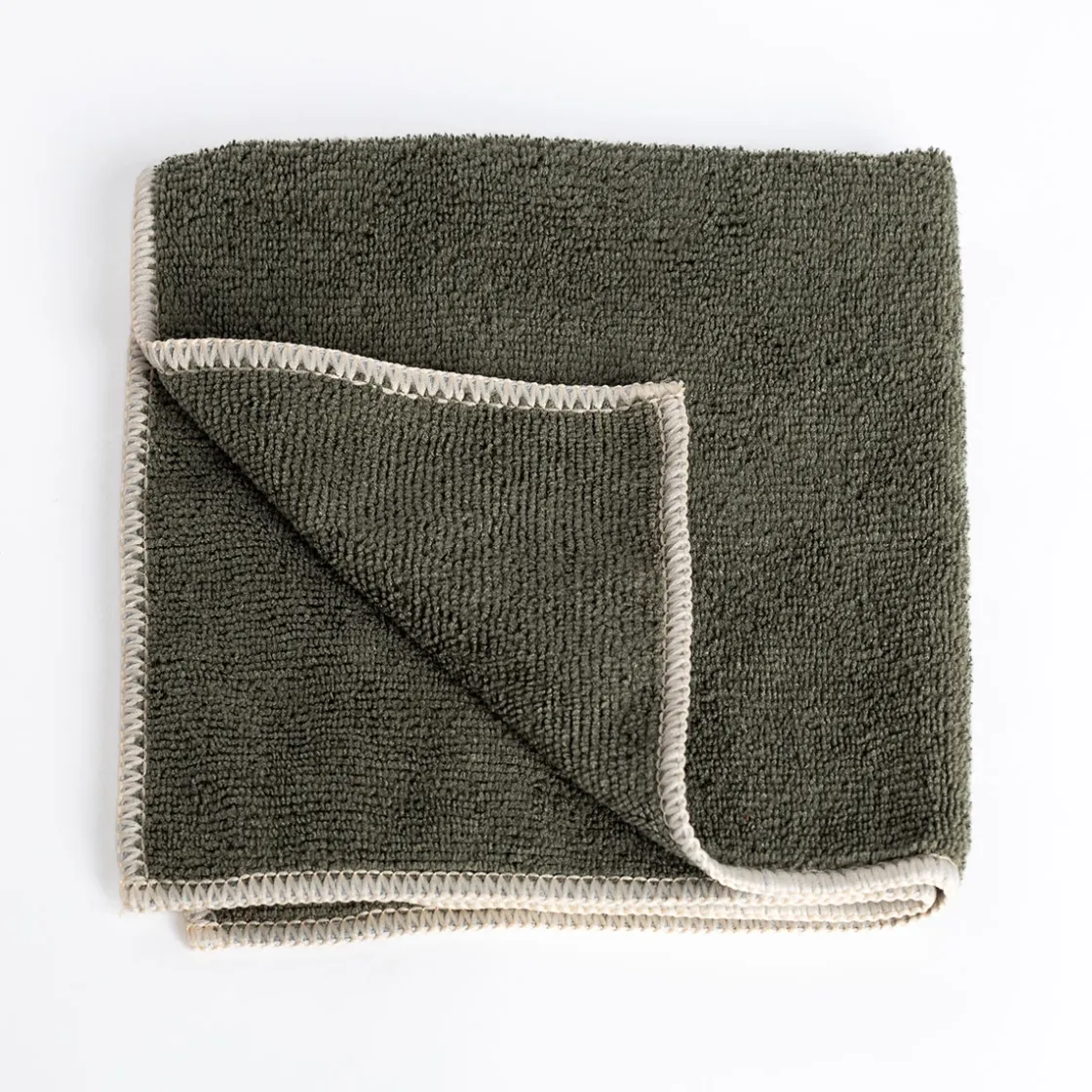 Fregonas Y Paños>Set 3 bayas microfibra verde caqui 34x34cm