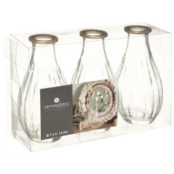 atmosphera Jarrones Y Vasos|Estilo Rústico>Set 3 jarrones de vidrio WONDER 14cm